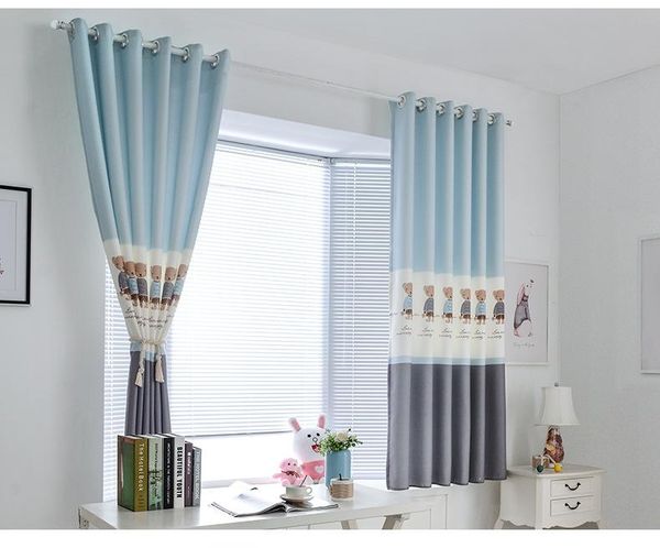 

curtain & drapes nordic simple modern polyester shade cartoon bear short long