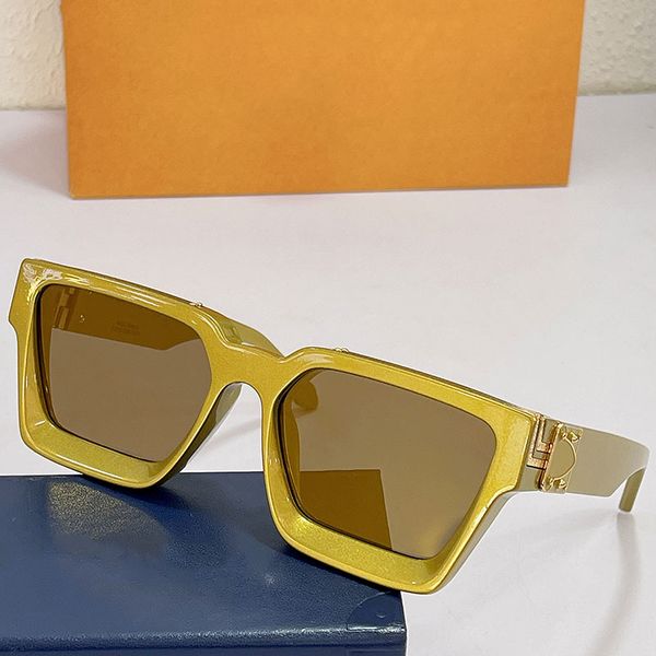 

21ss season men millionaire square sunglasses z1165w mens fashion glasses gold film color sheet frame 1165 temple position without c uv400 l, White;black