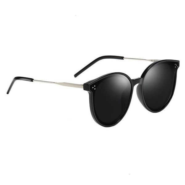 

sunglasses brand design fashion sunglasses women polarized sun oval alloy driving mirrors colorful glasses retro shades 116, Black