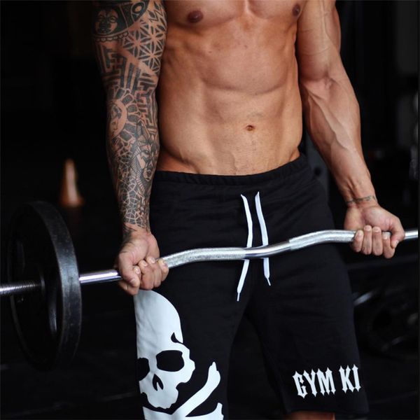 

men's shorts mens gyms run jogging sports fitness bodybuilding sweatpants male workout training brand knee length cottonshort pant jr8x, White;black