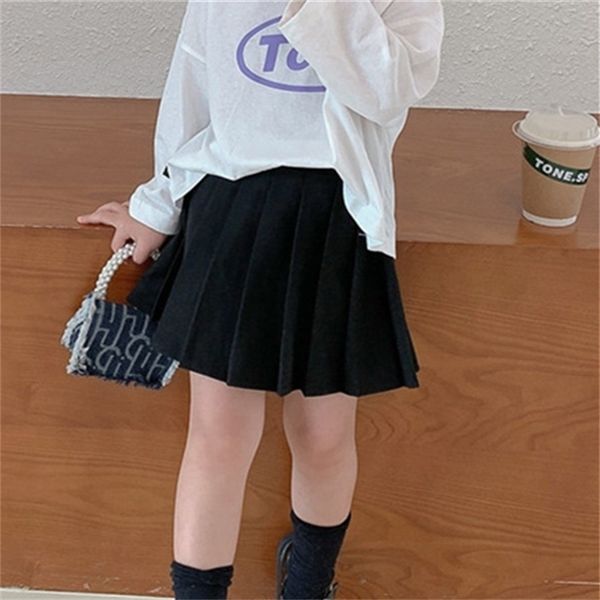 

spring arrival girls fashion pleated skirt kids korean design skirts 210528, Blue