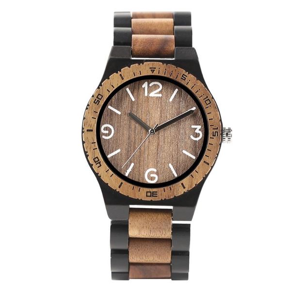 

wristwatches 2021 arrival business nature full bamboo wood men's watches creative timber analog quartz wrist watch band, Slivery;brown