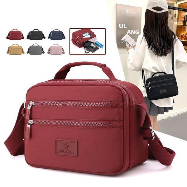 

evening bags small nylon shoulder bag for women 2021 casual black zipper messenger waterproof design travel handbag bolsa feminina sac1