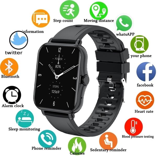 

lige 2021 new men smart watch wristband men and women sports clock heart rate monitor sleep monitoring call reminder smartwatchg, Slivery;brown
