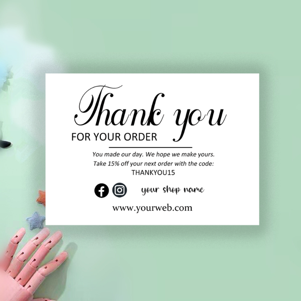 

greeting cards business thank you insert customer for your order inserts packaging parcel