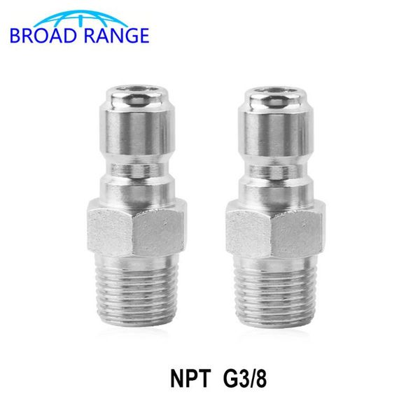 

car washer 2pcs npg g3/8 quick connector stainless steel adaptor metal lance gun snow foam joint high pressure accessory
