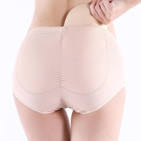 

women's shapers waist trainer women bulifter pads control panties body shaper corset shapewear fake bupads removable underwear, Black;white
