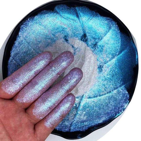 

nail glitter cosmetic blue green purple shift white chameleon safe for skin face lips soap making bath bombs candle slime painting, Silver;gold