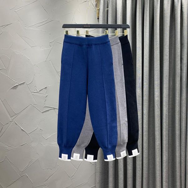 

women's pants & capris 2021 knitted sweatpants harem winter thickening elastic casual loose and thin nine-point, Black;white