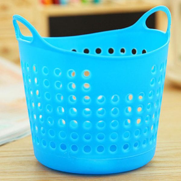 

storage baskets mini portable plastic home office daily bedroom easy clean stationery solid living room deskbasket