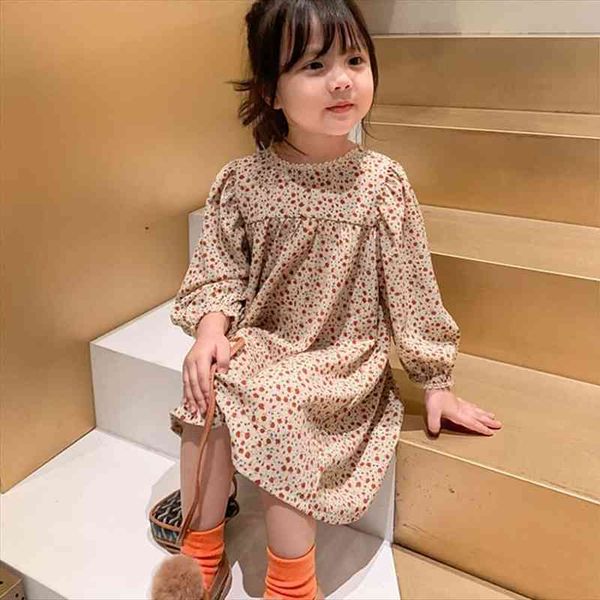 

spring arrival girls long sleeve girl dresses floral kids korean design, Red;yellow