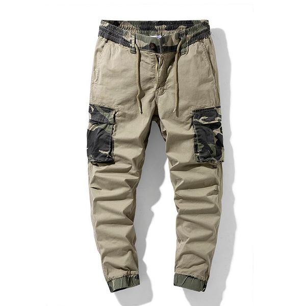 

men's pants 2021 summer overalls tide brand loose casual ins drawstring trousers outdoor sports windproof safari style, Black