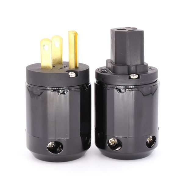 

smart power plugs pair p-029/c-029 brass us version iec plug for audio cable