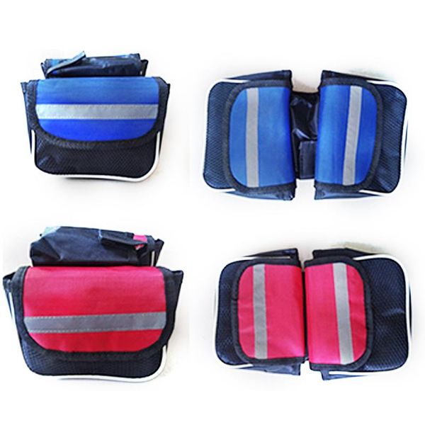 

cycling bags bicycle bag double pouch bike front frame tube handlebar multifunction large capacity phone storage