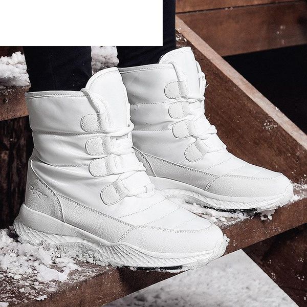 

boots cinessd women winter white snow boot short style water-resistance upper non-slip quality plush black botas mujer invierno