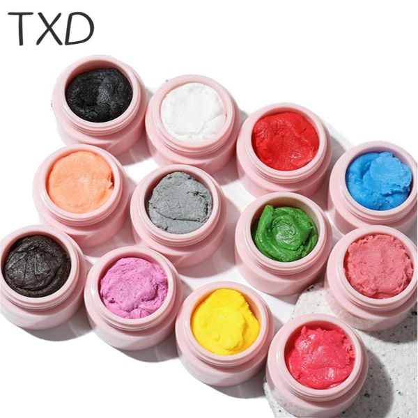 

nail gel txd art carving glue 4d relief bowknot ice cream animal modeling tasteless and non-sticky hand carved mud, Red;pink
