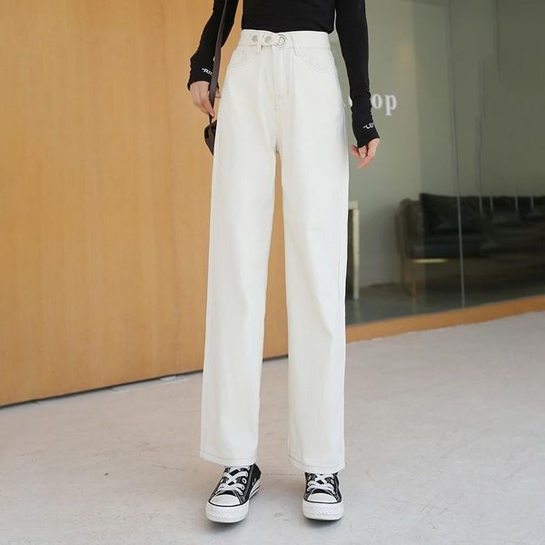 

women's jeans guuzyuviz straight woman mom high waist denim pants casual korean plus size trouser women pintados mujer, Blue