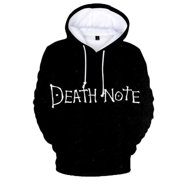 

men's hoodies & sweatshirts 2021 anime cartoon death note 3d printing men/women pullovers long sleeve streetwear harajuku, Black