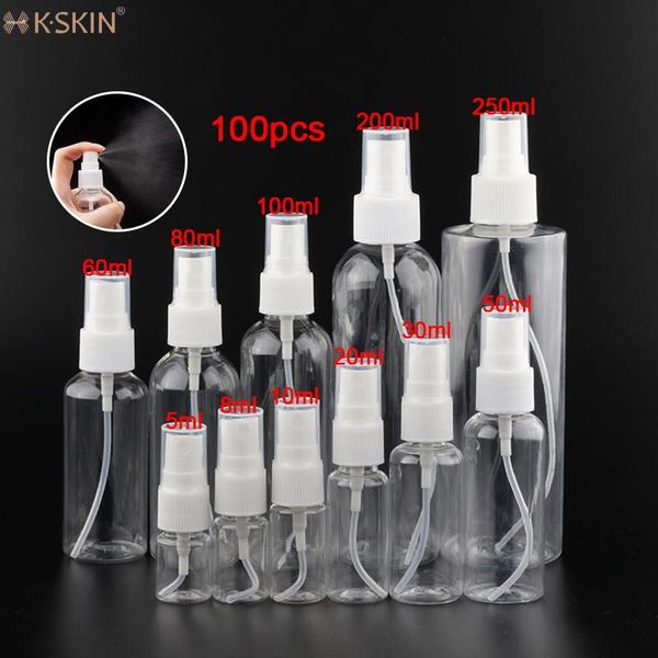 

storage bottles & jars kÂ·skin 100pcs 120/100/50/30ml transparent empty pet travel spray bottle portable refillable cosmetics atomizer wholes