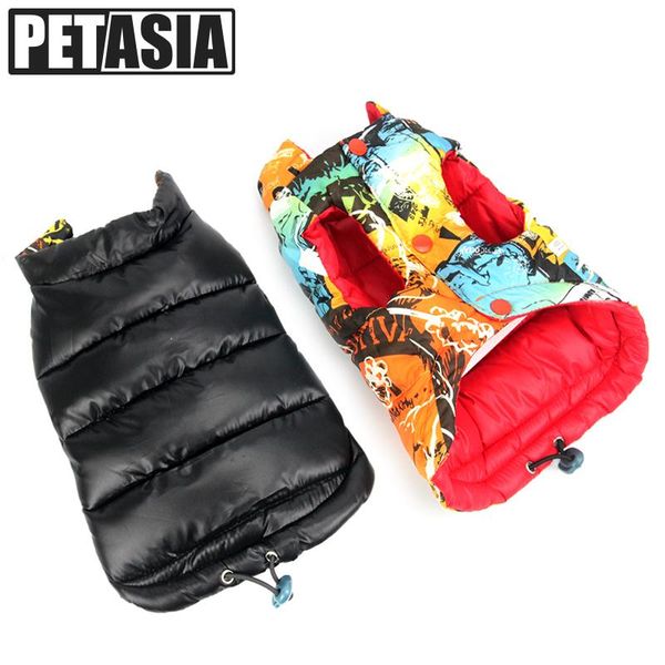 

dog apparel 2021 winter pet clothes double-sided wear jackets for small dogs camouflage thickened coats chihuahua m