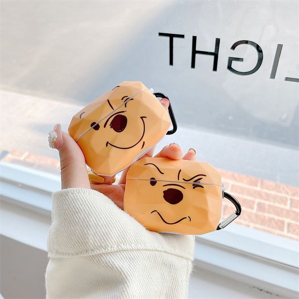 

ins cute cartoon happy and angry bear soft silicone cases for airpods 1 2 wireless bluetooth earphone case for airpods pro 3 cover