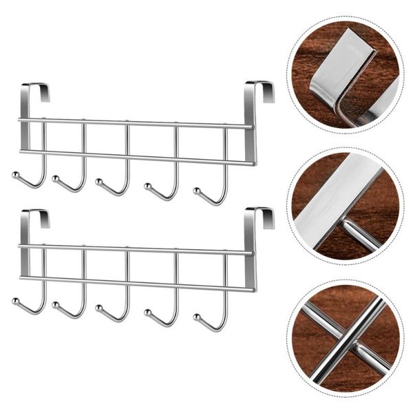 

2pcs thickened door hooks stainless steel hanger versatile cupboard hangers & rails