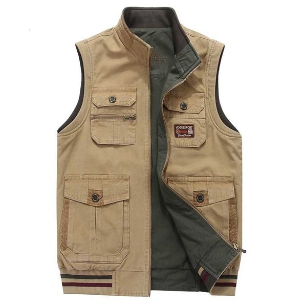 

jackets fashion spring autumn men casual vest with multi pockets cotton doublle wear waistcoat denim sleeveless jacket big size 9xl, Black;brown