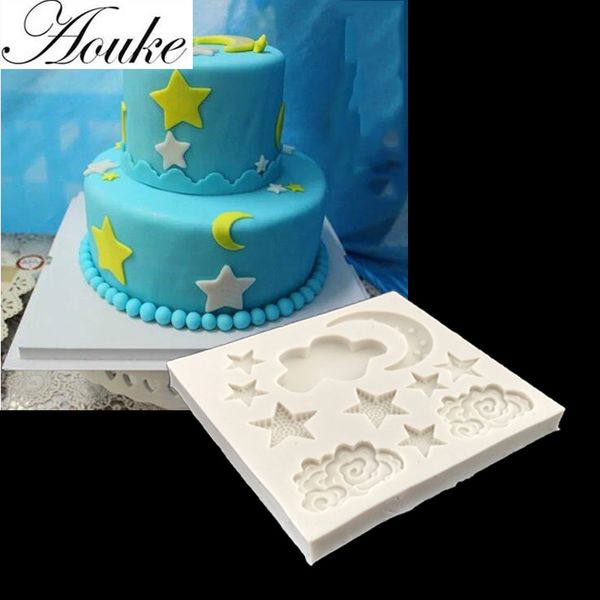 Auke Stars Cloud Moon Shaped Silicone Torta in silicone Stampo Cucina Cucina Cuocere Stampo Silicone Cake Decorating Tool Torta Stampo Pasticceria Strumento