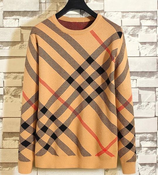 

mens fashion sweaters classic horse pattern pullovers british style casual sweater with stripe printing 2021 autumn warm shirts cc01, White;black