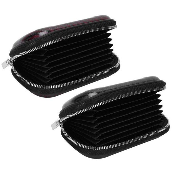 

storage bags carbon fiber zipper wallet multi-purpose business id for home