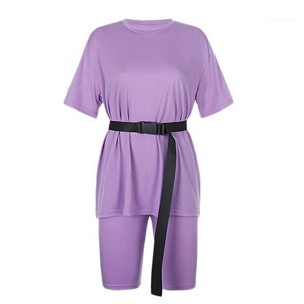 

women's tracksuits discvry tracksuit oversize two piece short set for women casual tshirt and shorts homewear streetwear summer sleeve, Gray