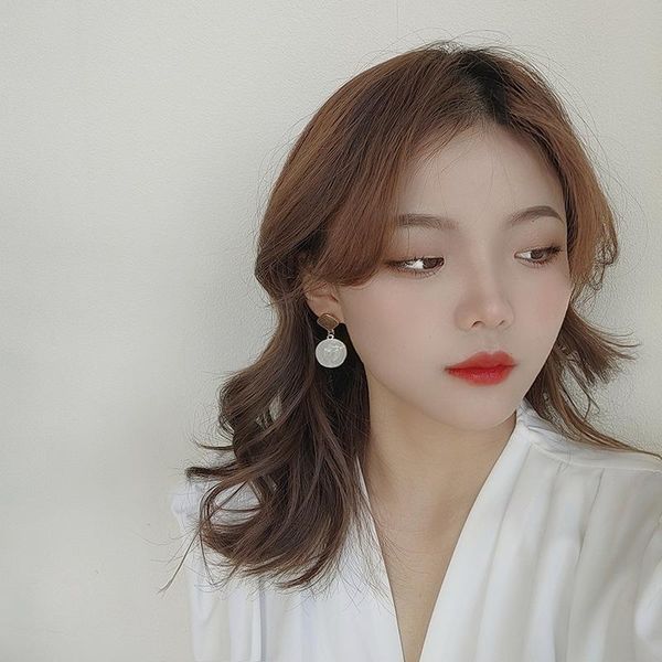 

dangle & chandelier timeonly elegant contrasted enamel earrings brown white oil irregular earring party for women ladies vintage jewellery, Silver