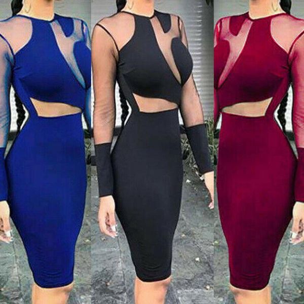 

brand fashion women lady long sleeve bandage bodycon casual solid party cocktail club short mini dress dresses, Black;gray