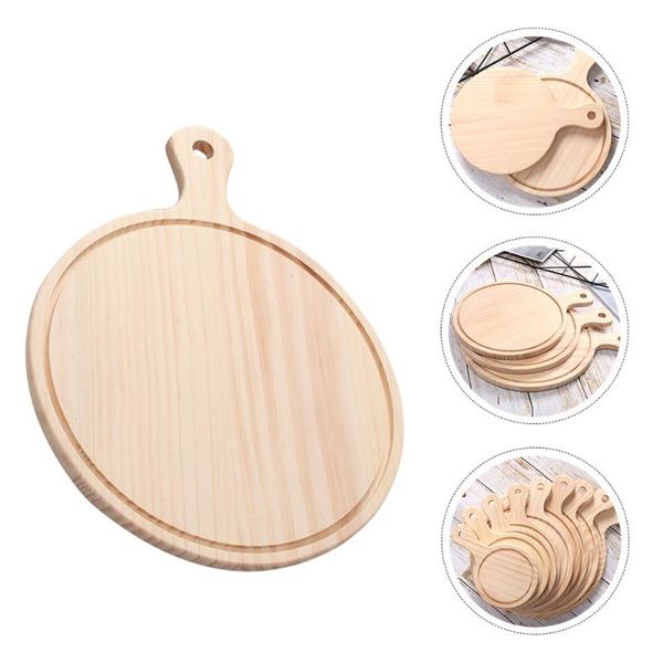 

kitchen storage & organization 1pc practical food serving tray useful snack wooden plate with handle (beige)