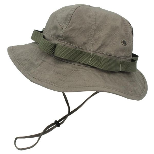 

wide brim hats mens bucket molle hiking camping fishing sun caps cotton stylish fisherman hat washable breathable outerwear cap, Blue;gray