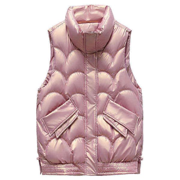 

autumn and winter of 2021 cotton vest women's short coat student korean version wear out, Black;white