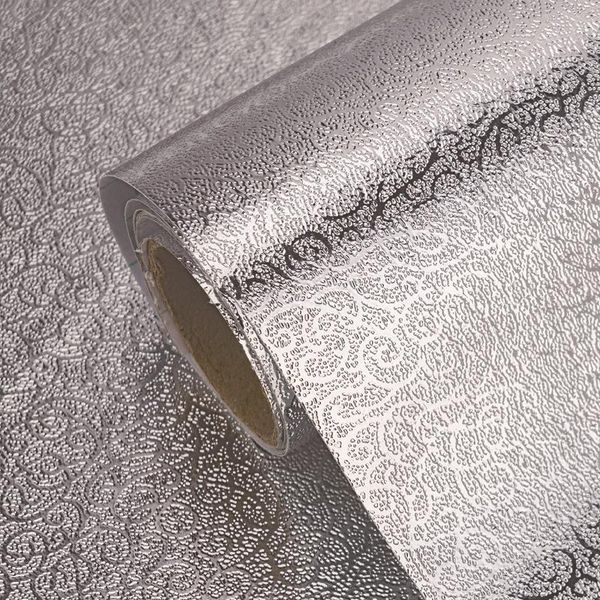 

wallpapers kitchen oil-proof self adhesive stickers anti-fouling high-temperature aluminum foil wallpaper cabinet film contact paper homepe