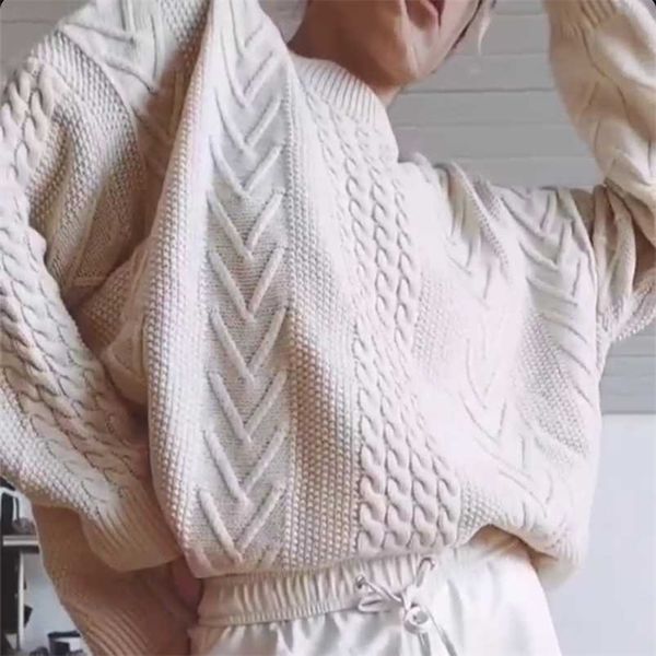 

colorfaith winter spring women sweaters pullovers minimalist knitting elegant casual loose ladies vintage sw1161 211021, White;black