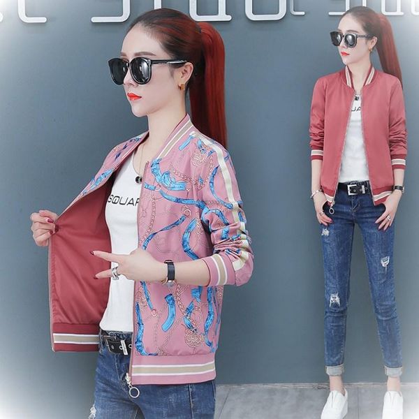 

women's jackets women jacket lady long sleeve zipper up retro coat autumn slim basic short baseball female, Black;brown