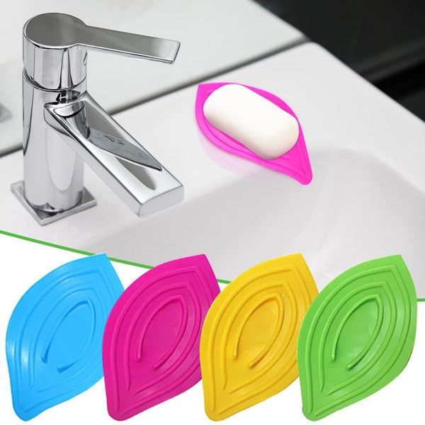 

soap dishes leaf shape holder non slip stand case box toilet shower tray draining rack bathroom gadgets storage