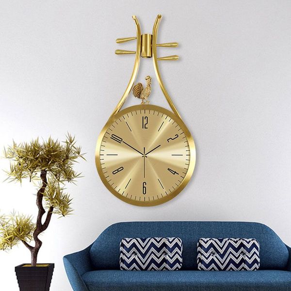 

wall clocks art luxury clock fashion chinese living roomwall silent quartz metal orologio da parete home decoration 60wcc