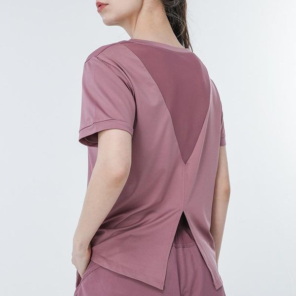

yoga outfit net fight breathable and quick-drying running short-sleeved t-shirt women's wear loose comfortable fitness blouse