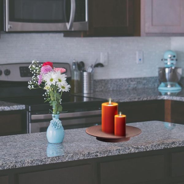 

candle holders 2 pcs/4 pcs retro plate durable iron candlestick round holder
