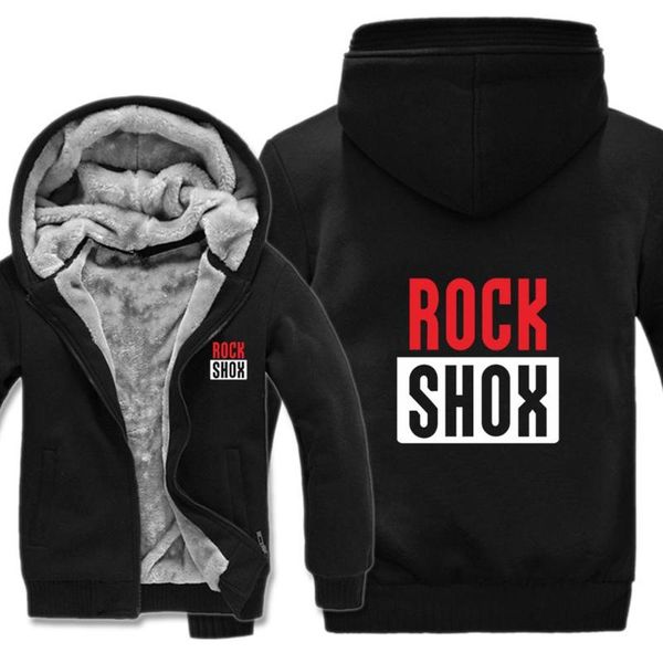 

men's hoodies & sweatshirts rockshox rock shox mens mountain biker mtb zipper coat fleece thicken man sweatshirt pullover, Black