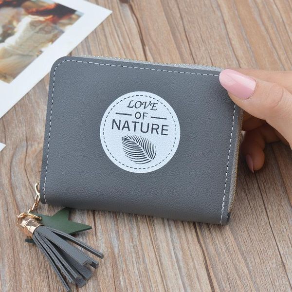 

small fresh coin purse cute fashion mini wallet short zip bag, White