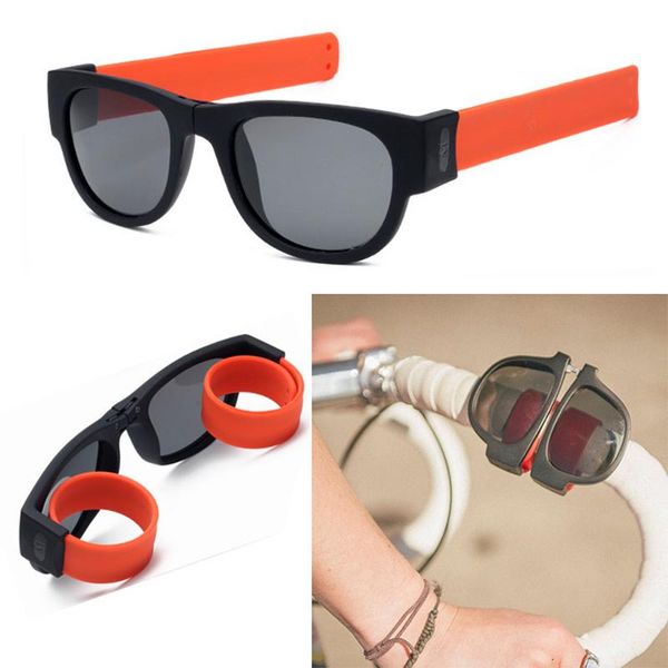 

sunglasses women wrist folding male female square outdoor sport slap foldable wristband shades goggles sports sun glasses, White;black