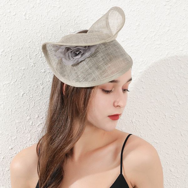 

hats caps elegant banquet headband in spring and summer, Blue;gray