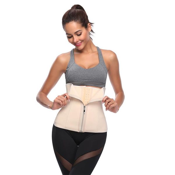 

women's shapers neoprene waist cincher slimming belly corset underbust zipper inner-breasted reinforced fat burner underwear for women, Black;white