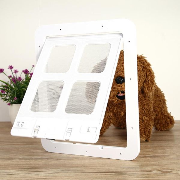 

cat carriers,crates & houses fashion pet dog door anti-mosquito screen gate kit dogs flap doors lockable way for cats