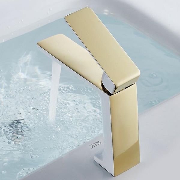 

tuqiu basin faucet modern gold bathroom mixer tap white and lavotory wash cold sink faucets